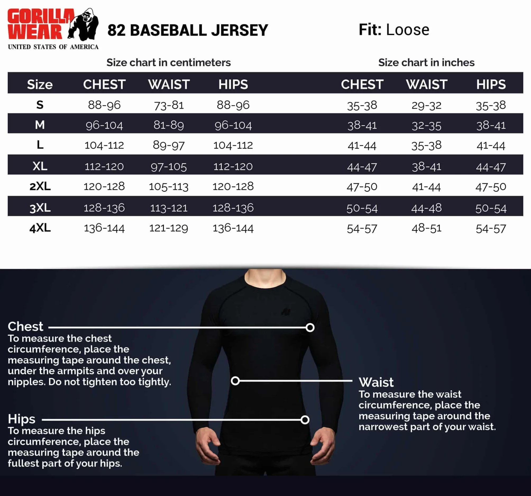 GORILLA WEAR 82 Baseball Jersey - White