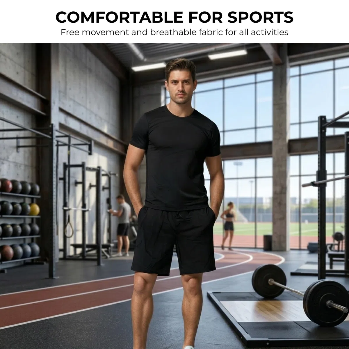MAGIC SELECT Completo Sportivo Corto Uomo Estate. Maglietta e Pantaloni Corti Leggeri e Traspiranti con Tasche e Cordoncino Regolabile, Chandal Ideale per Gym, Running e Allenamento