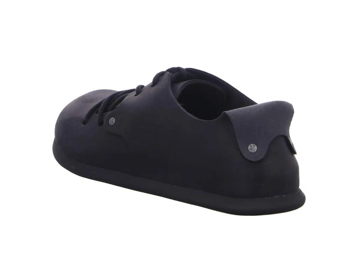 Montana Black Leather Adults Lace up Shoes