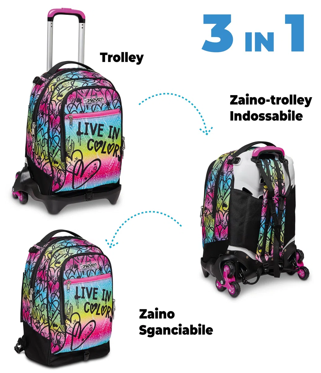 Seven Trolley Jack 3 ruote, COLOUR EXPRESSION, Scuola, Bambini e Ragazzi, Scuola e tempo libero