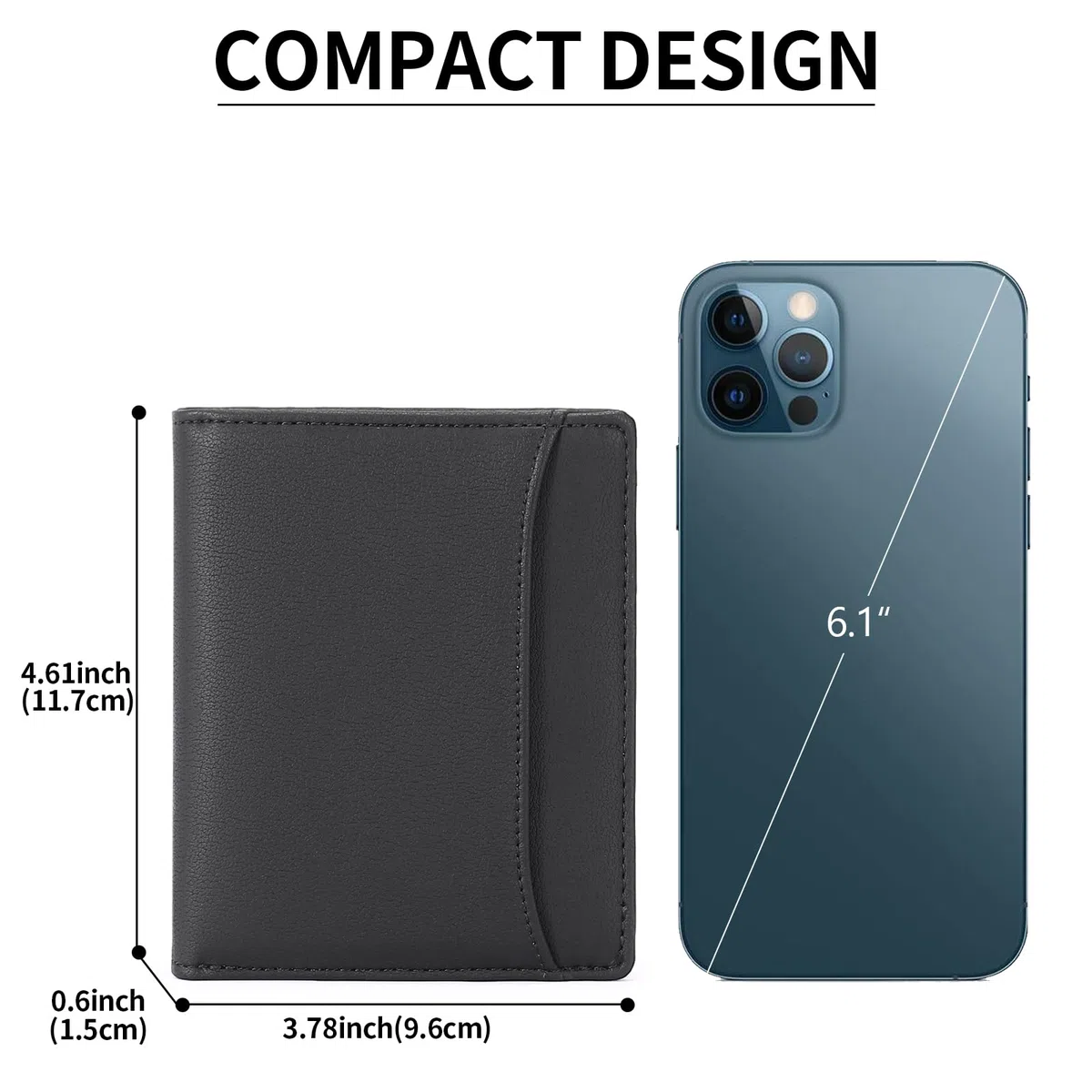 GAEKEAO Portafoglio Uomo Piccolo Portamonete con Protezione RFID slim 8 Porta Carte di Credito mini portafoglio uomo Pelle
