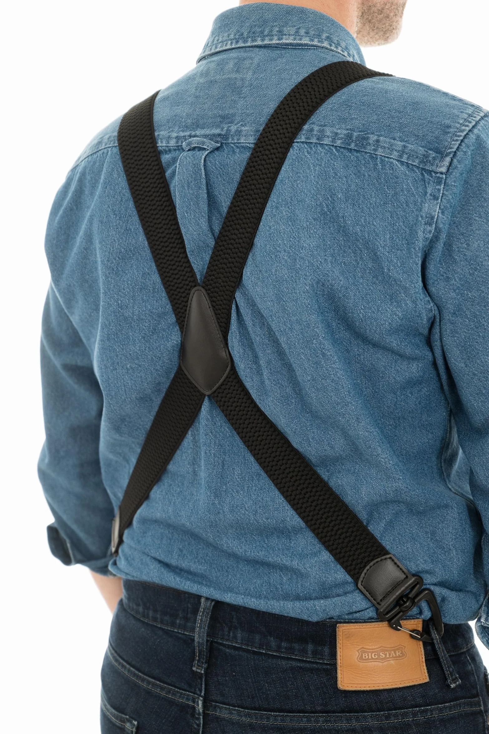 Bretelle Robuste a X con Moschettoni in Plastica – 4 cm di Larghezza, Regolabili e Unisex