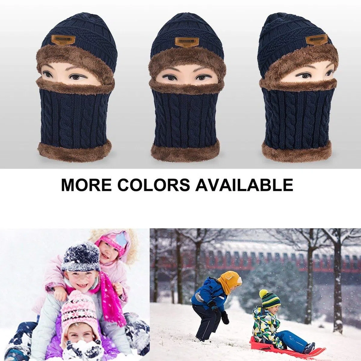 byou Cappello Uomo Invernali in Maglia con Sciarpa,Sciarpe da Sci all'aperto e Set Sciarpa con Fodera in Pile per Unisex per Interni e Sport all'aria Aperta