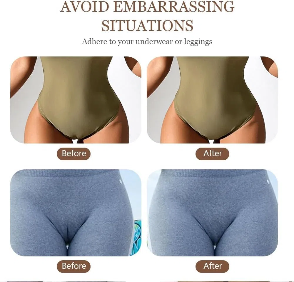 4 Pezzi Silicone Camel Toe Correttore Cameltoe Thongs Riutilizzabile Invisibili e Senza Cuciture per Leggings da Donna Costumi Bagno Abbigliamento Pantalone Yoga