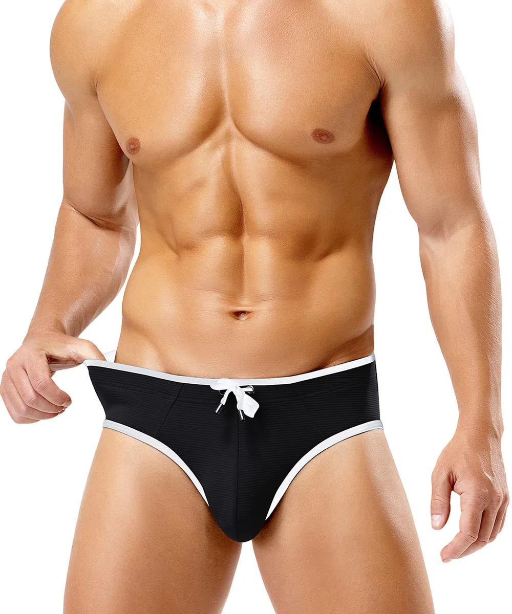 Arjen Kroos Costume Uomo Mare Slip Rigato – Costume Slip Uomo con Pouch 3D - Mutanda da Mare Regolabile - per Piscina, Spiaggia, Vacanze