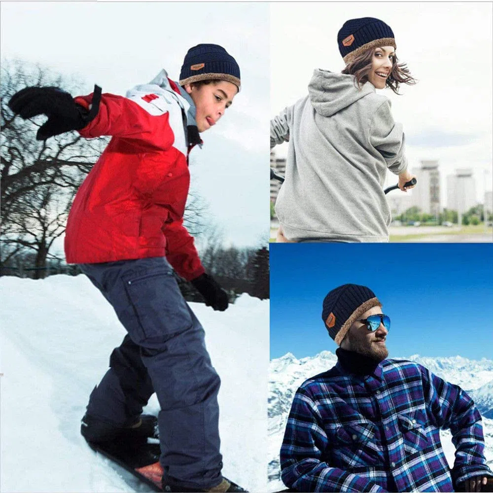 byou Cappello Uomo Invernali in Maglia con Sciarpa,Sciarpe da Sci all'aperto e Set Sciarpa con Fodera in Pile per Unisex per Interni e Sport all'aria Aperta