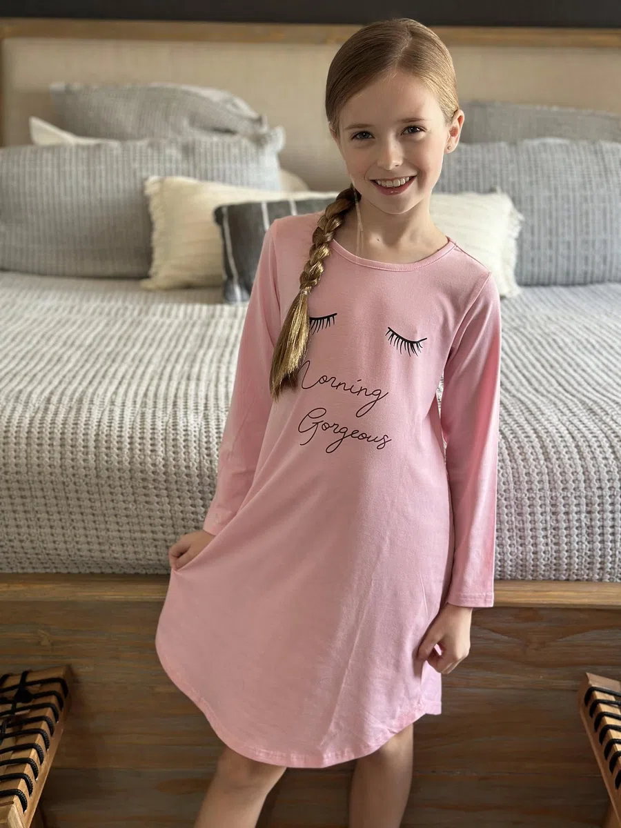 Arshiner Camicia da Notte per Bambine Camicia da Notte per Bambini a Maniche Lunghe con Stampe Carine Pigiama Vestito Camicia da Notte per Bambine