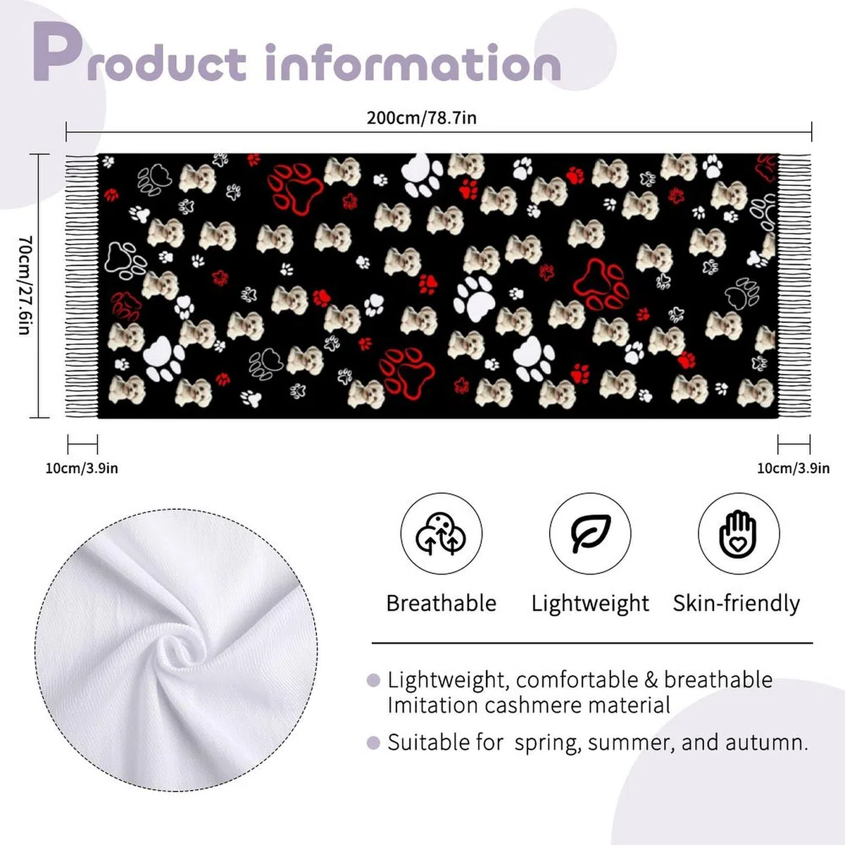 Sciarpa Personalizzata, Nome Ricamato Personalizzata Sciarpa, Personalizzata Tassel Scarf Shawl per Uomini e Donne Lavoro Casual Autunno Invernale Natale compleanno