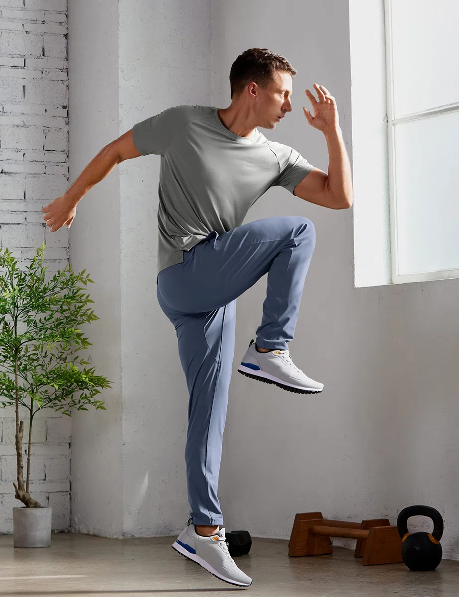 CRZ YOGA Joggers Leggeri da Uomo Pantaloni da Viaggio per Escursionismo Atletico con Tasche - 76 cm